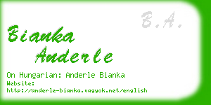 bianka anderle business card